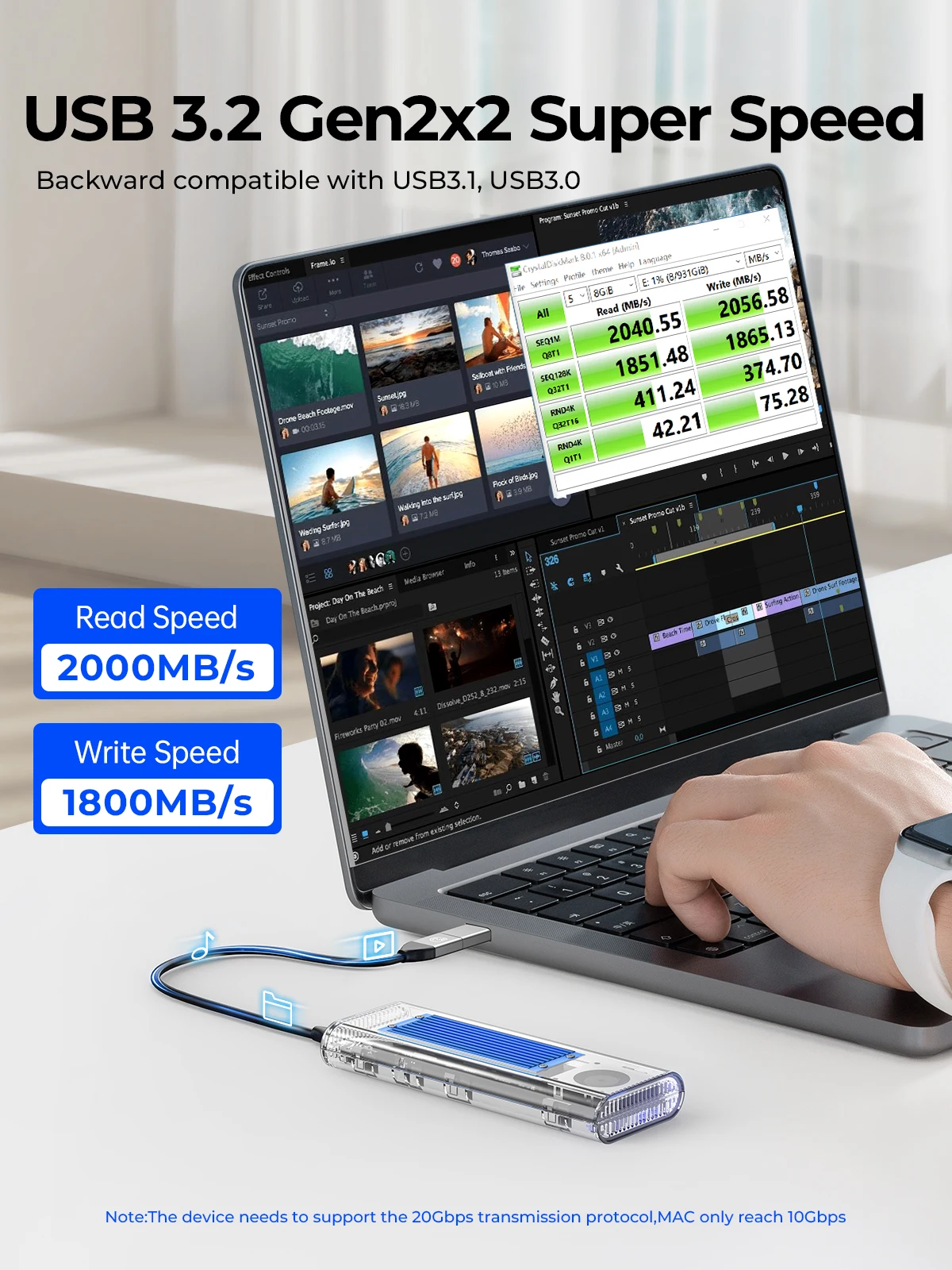 ORICO 20 Gbps M.2 NVMe SSD-beh - Thunderbolt 4 External Ssd 4Tb recensie en prijs